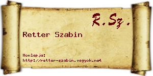 Retter Szabin névjegykártya